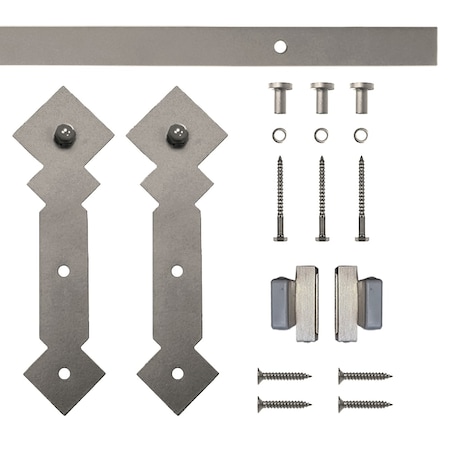 Quiet Glide Soft Close 48" Satin Nickel Diamond Mini Single Barn Door Hardware NT.1310.05.SN-48-SC